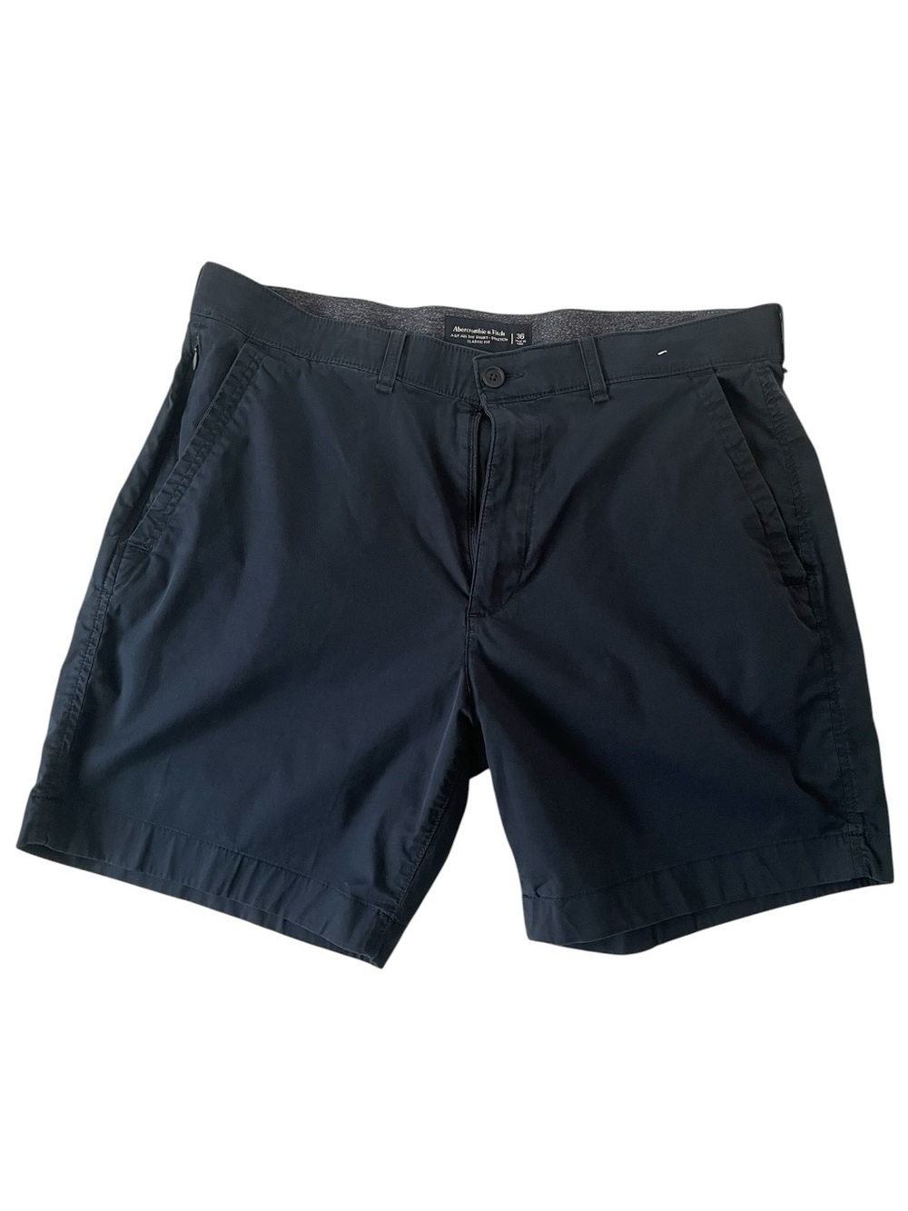Abercrombie & Fitch All Day Shorts Mens 36 Stretch 7" Classic Navy Blue preppy